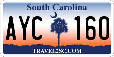 SC license plate AYC160
