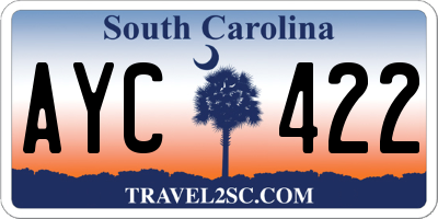 SC license plate AYC422