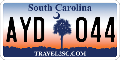 SC license plate AYD044