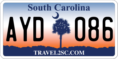 SC license plate AYD086