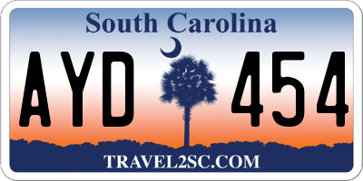 SC license plate AYD454