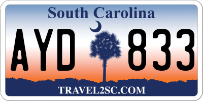 SC license plate AYD833