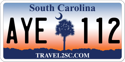 SC license plate AYE112