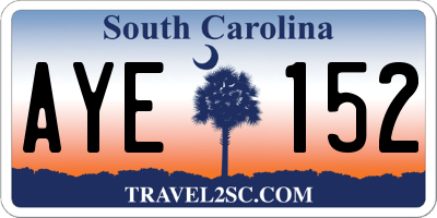 SC license plate AYE152