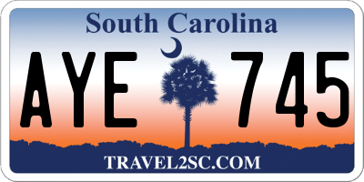 SC license plate AYE745