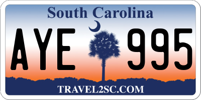 SC license plate AYE995