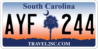 SC license plate AYF244