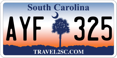 SC license plate AYF325
