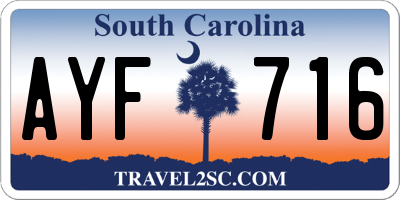 SC license plate AYF716