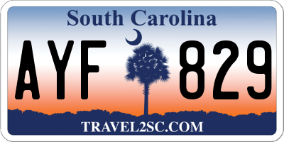 SC license plate AYF829
