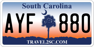 SC license plate AYF880