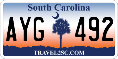 SC license plate AYG492