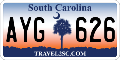 SC license plate AYG626