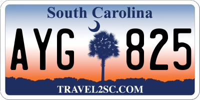 SC license plate AYG825
