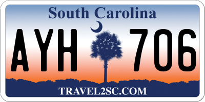 SC license plate AYH706