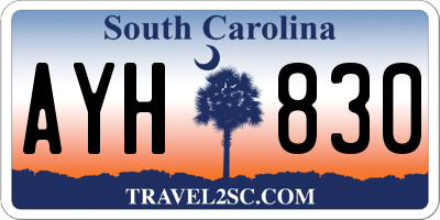 SC license plate AYH830