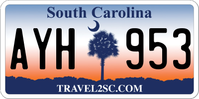 SC license plate AYH953