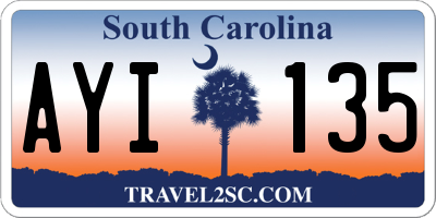 SC license plate AYI135