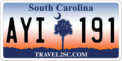 SC license plate AYI191