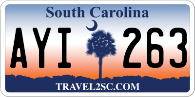 SC license plate AYI263
