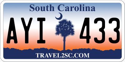 SC license plate AYI433