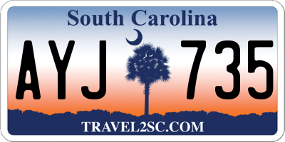 SC license plate AYJ735