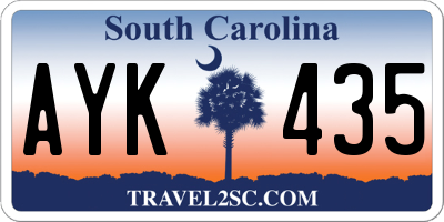 SC license plate AYK435