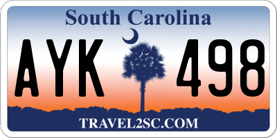 SC license plate AYK498