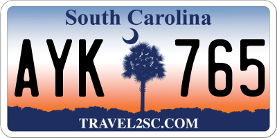 SC license plate AYK765