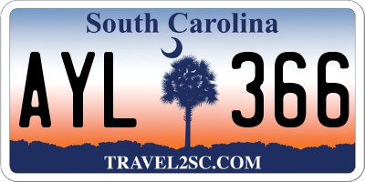 SC license plate AYL366