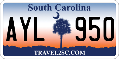 SC license plate AYL950