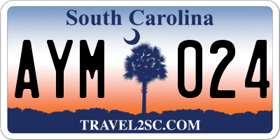 SC license plate AYM024