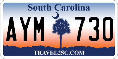 SC license plate AYM730