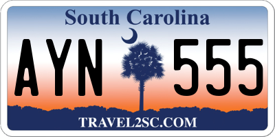 SC license plate AYN555