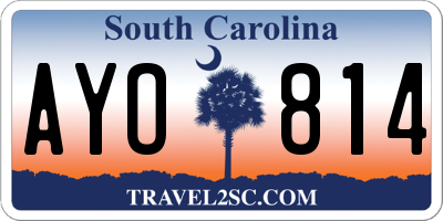 SC license plate AYO814