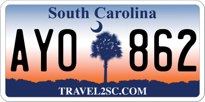 SC license plate AYO862