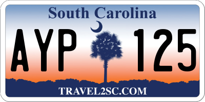 SC license plate AYP125