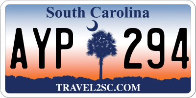 SC license plate AYP294