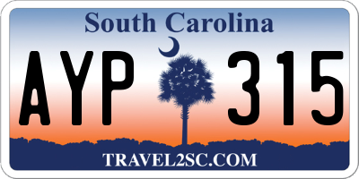 SC license plate AYP315
