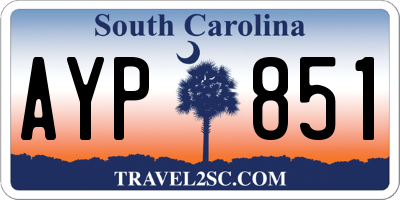 SC license plate AYP851