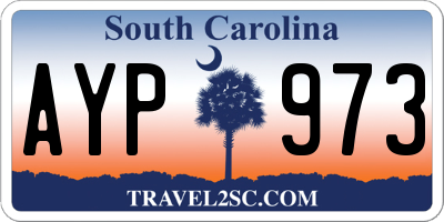 SC license plate AYP973