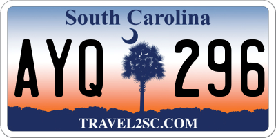 SC license plate AYQ296