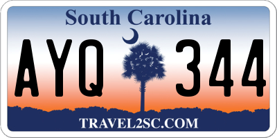 SC license plate AYQ344