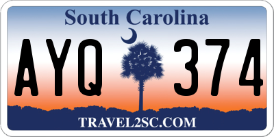 SC license plate AYQ374