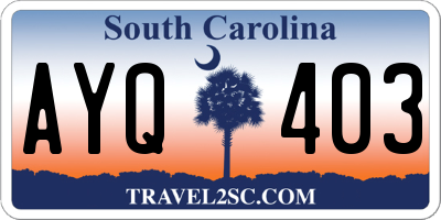 SC license plate AYQ403