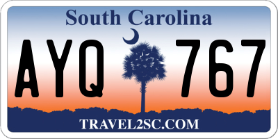 SC license plate AYQ767