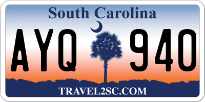 SC license plate AYQ940