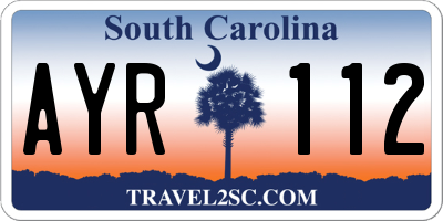 SC license plate AYR112
