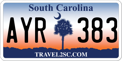 SC license plate AYR383