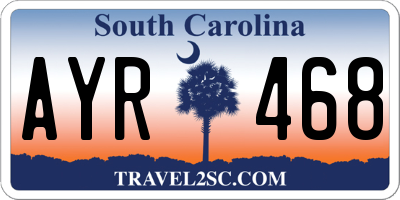 SC license plate AYR468
